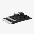 Nectrum laptop sleeve laid flat — scratch-resistant rubberized base, anti-slip texture, recycled fabric