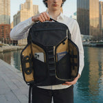Nectrum Vanta 22 EDC backpack — coyote brown interior, full clamshell opening view