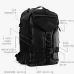 Vanta 22 Robic laptop backpack — 11 organized pockets, padded 16-inch laptop compartment detail